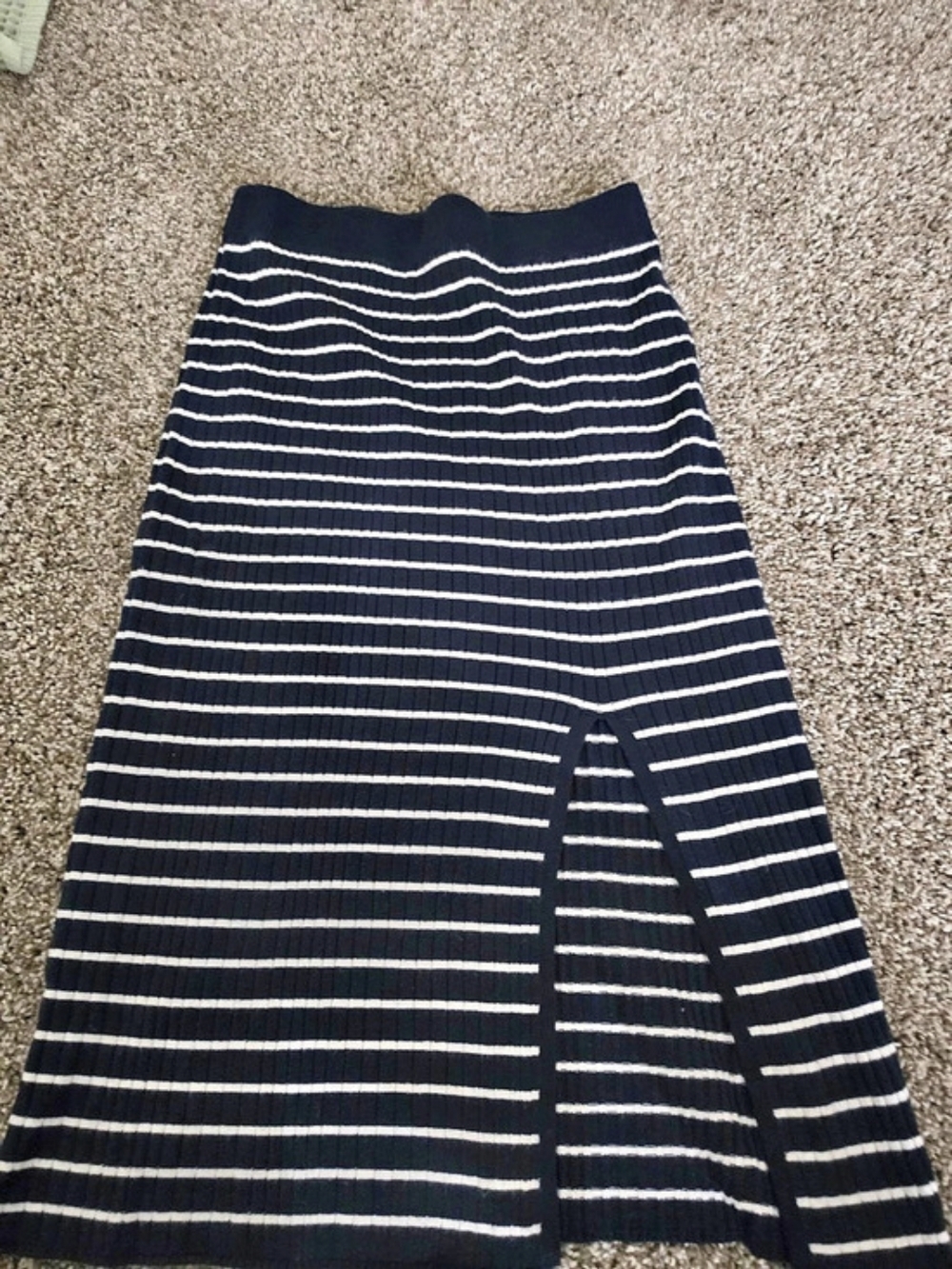 Bagatelle Collection Striped Maxi Skirt in Black & White
